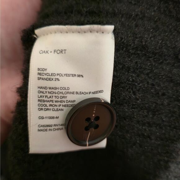 Oak + Fort Black + Gray Ribbed Knit Colorblock V-Neck Cardigan Size Men's S - Picture 7 of 7